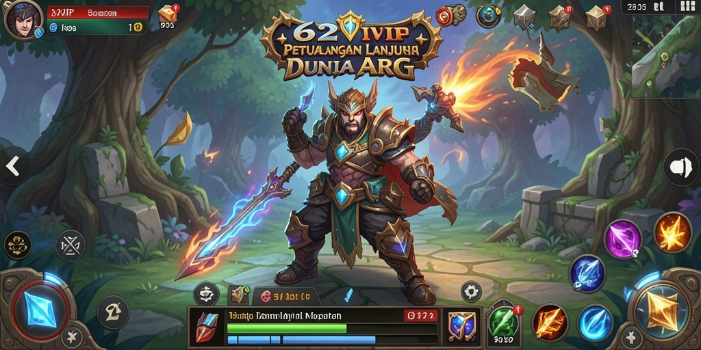Tampilan mendebarkan dari pertarungan dalam game ARPG 62VIP.