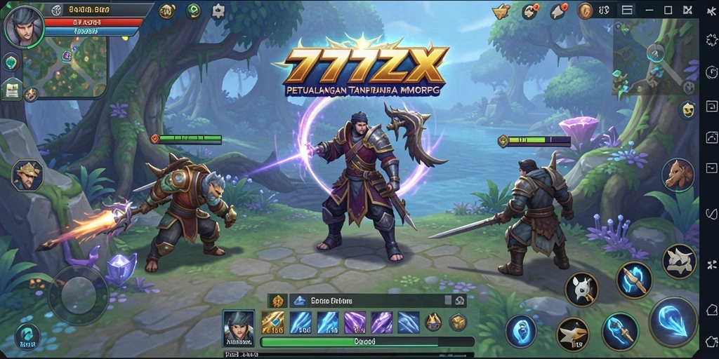 Screenshot gameplay 777ZX menampilkan aksi seru di medan pertempuran MMORPG.