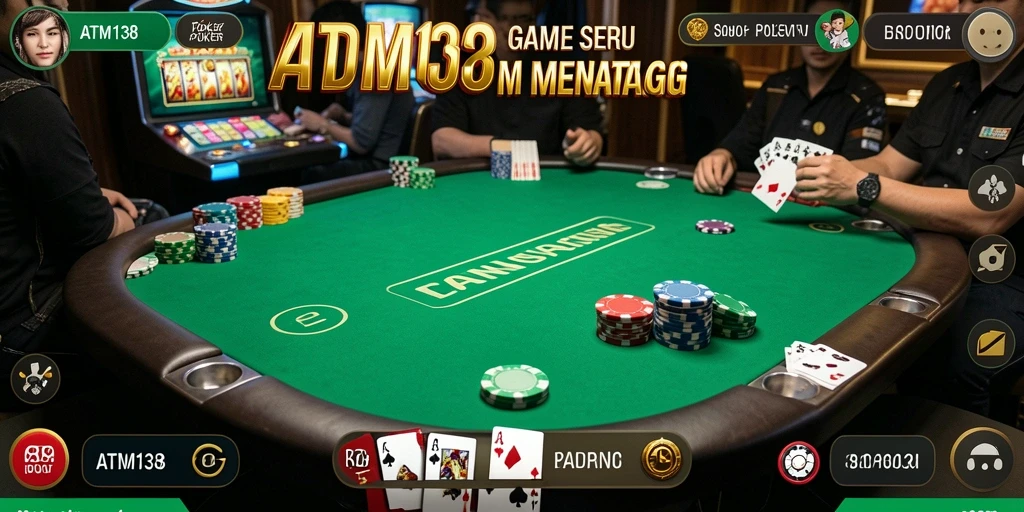 Screenshot gameplay ATM138 menampilkan aksi seru permainan Poker.