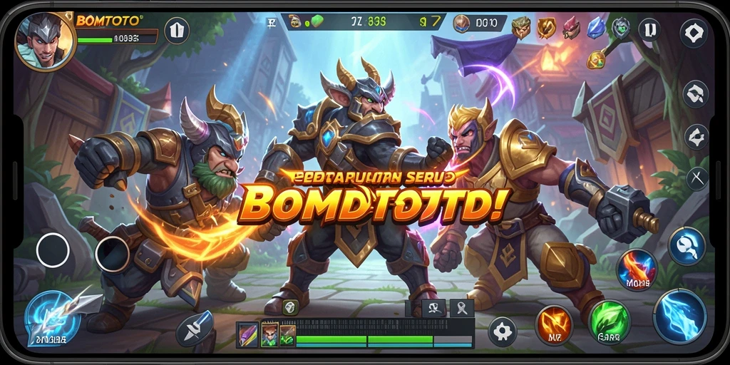 Gameplay seru dalam pertarungan tim di BOMTOTO.