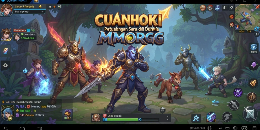 Tangkapan layar CUANHOKI menampilkan pertarungan epik di dunia MMORPG.