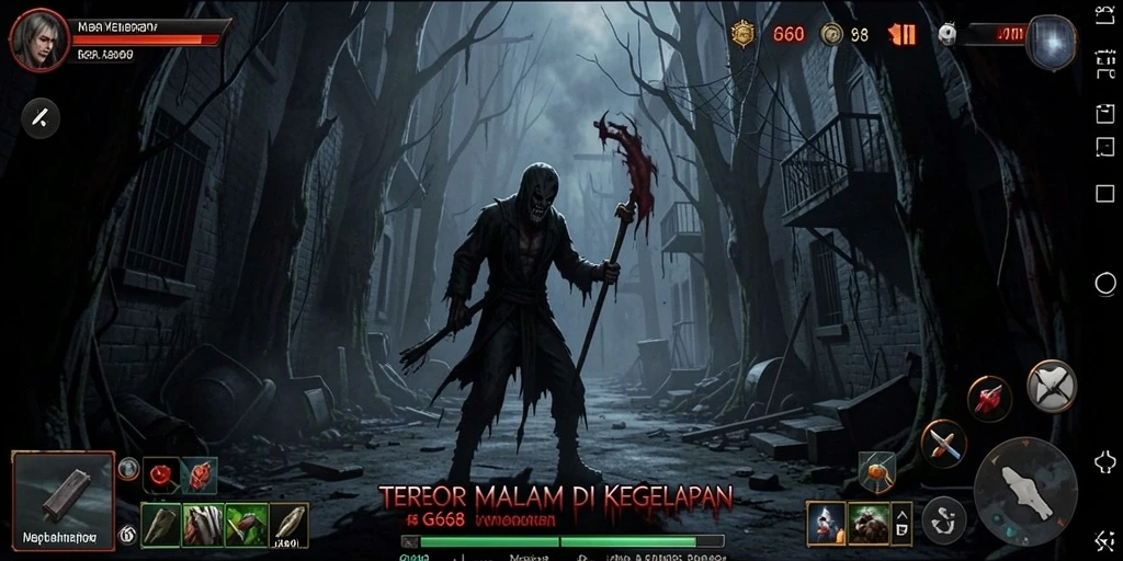 Gameplay G668 yang mencekam saat menjelajahi dunia yang gelap.