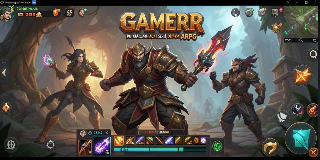 Screenshot GAMERP menampilkan aksi seru dalam pertarungan ARPG.