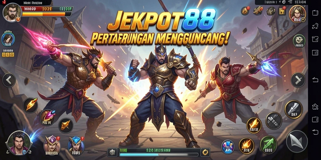 Tampilan aksi pertarungan mendebarkan dalam JEKPOT88.