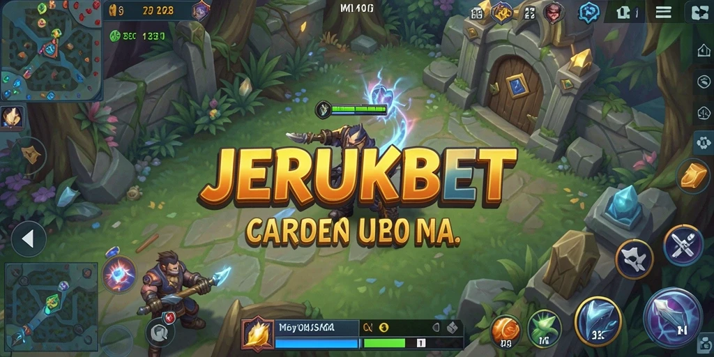 Screenshot gameplay JERUKBET menampilkan aksi tim dalam pertempuran MOBA.
