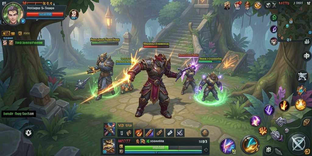 Screenshot utama MT777 menampilkan aksi pertempuran epik dalam dunia MMORPG.