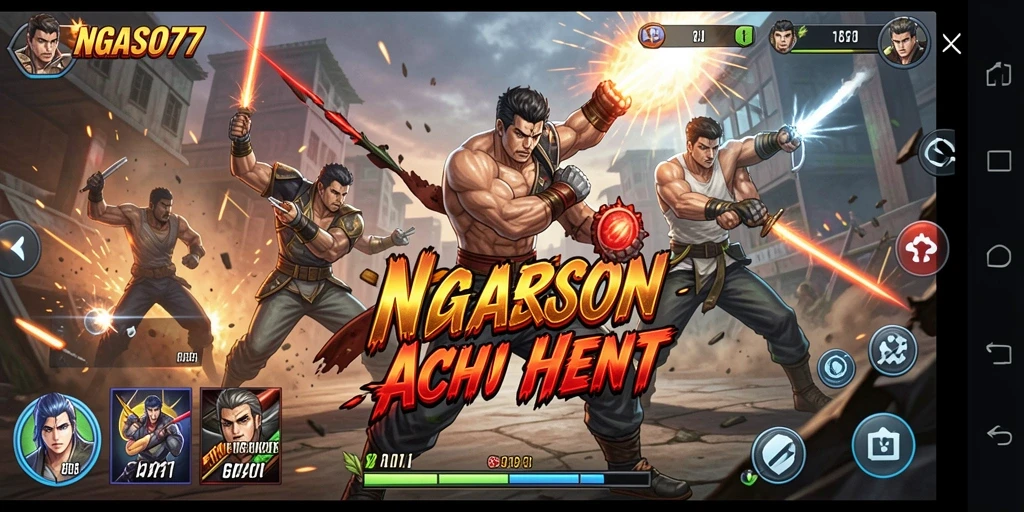 Tampilan seru gameplay NGASO77 dalam aksi penuh adrenalin.