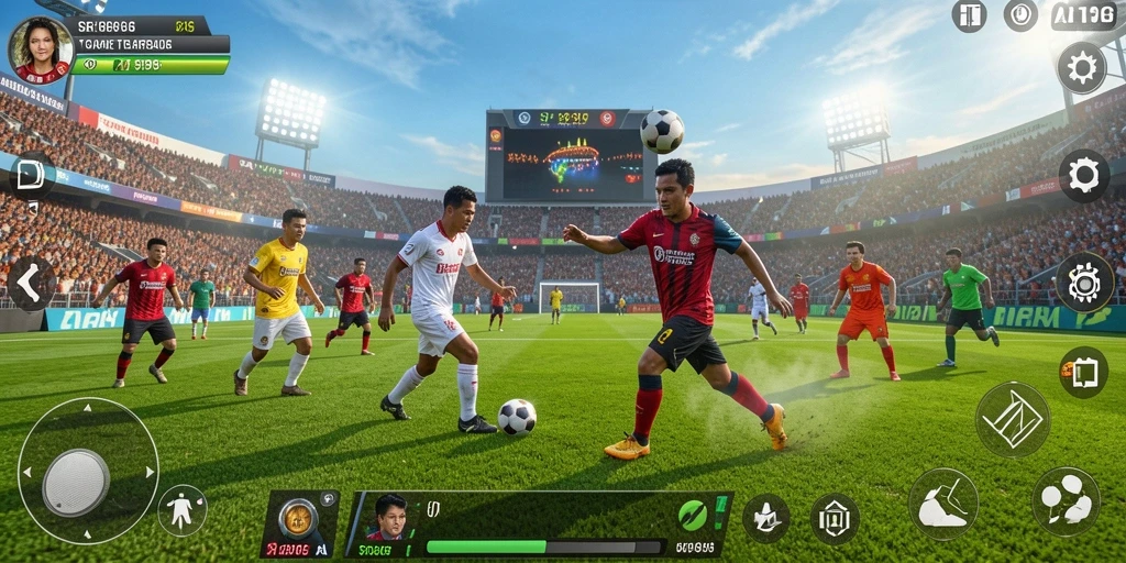 Gambaran gameplay SR996 yang menegangkan dalam pertandingan olahraga.