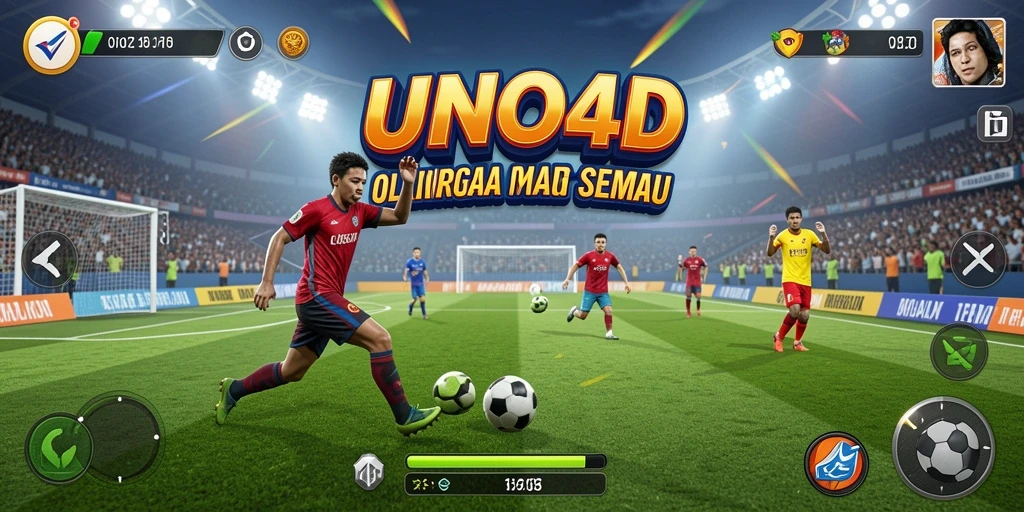 Tampilan gameplay yang kompetitif dalam UNO4D dengan berbagai olahraga.